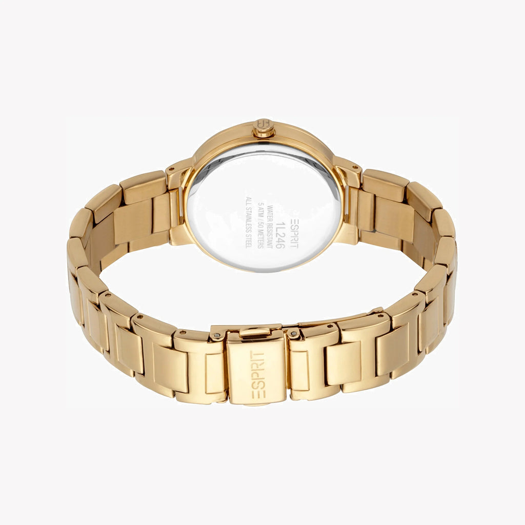 ESPRIT Women's Watch with Gold Stainless Steel Case and Gold Stainless Steel Band
