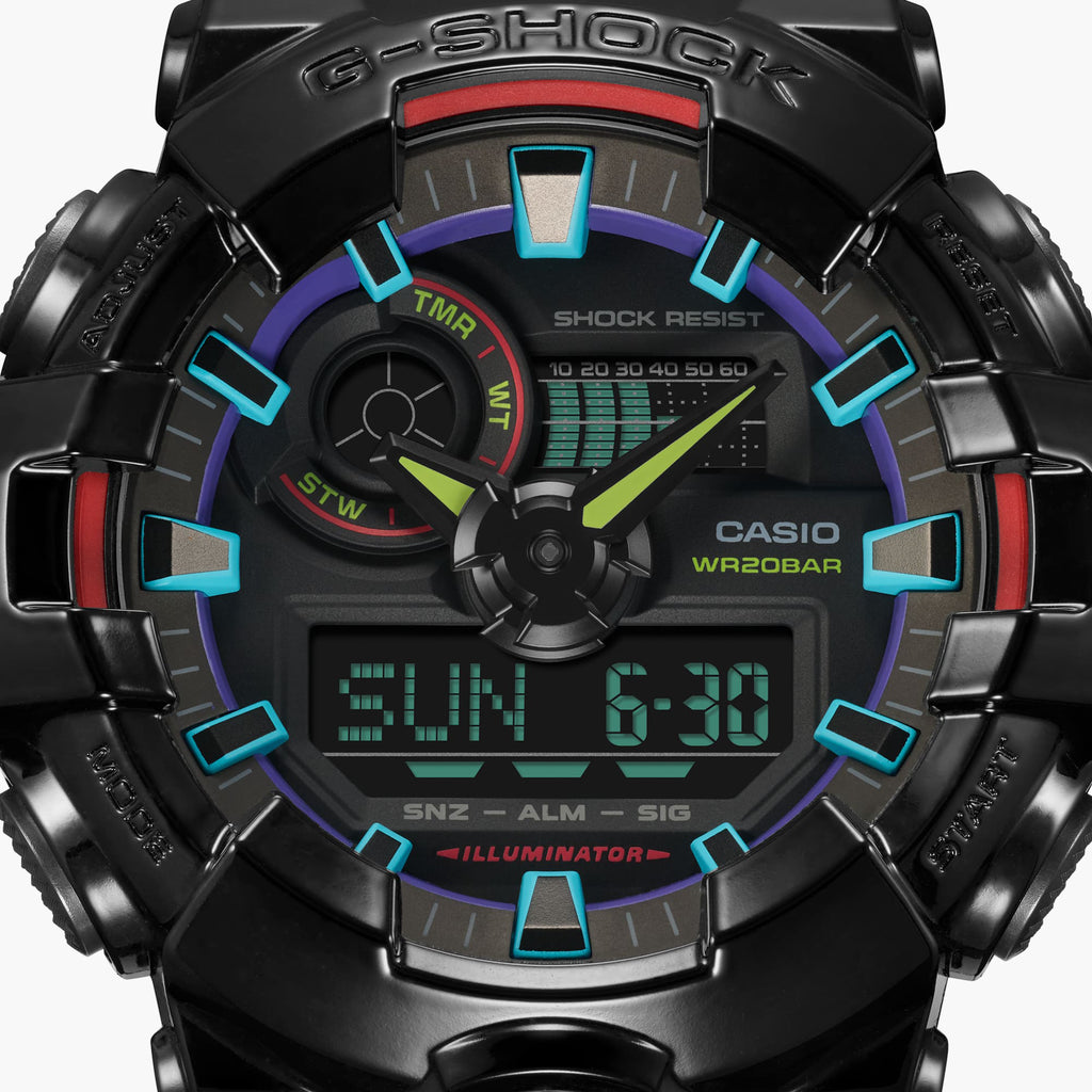 CASIO G-SHOCK GA-700RGB-1ADR BOLD ADVENTURE - MEN'S STRIKING STYLE & RESILIENT FUNCTIONALITY