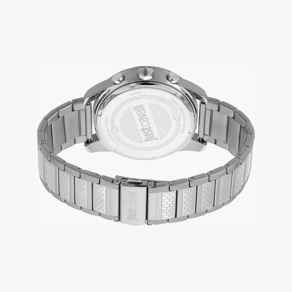 JUST CAVALLI JC1G204M0045 MEN'S ELEGANT SILVER STAINLESS STEEL TIMEPIECE - TIMELESS SOPHISTICATION