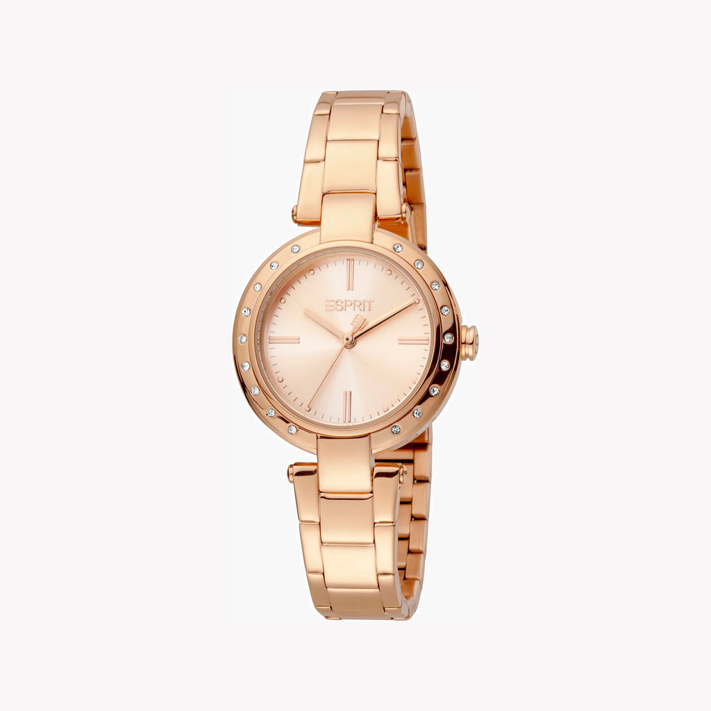 ESPRIT Women's Watch with Rose Gold Stainless Steel Case and Rose Gold Stainless Steel Band