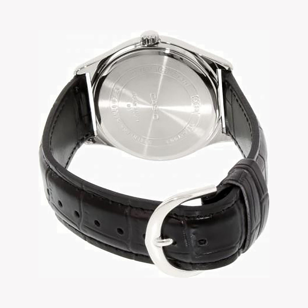 CASIO MTP-V004L-1AUDF - ELEGANT TIMEKEEPER - CLASSIC BLACK DIAL & LEATHER BAND Men's Watch