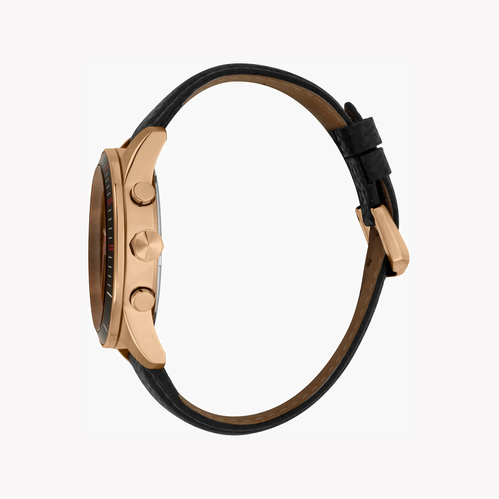 JUST CAVALLI JC1G166L0025 MEN'S ELEGANT BLACK DIAL ROSE GOLD STAINLESS STEEL WATCH