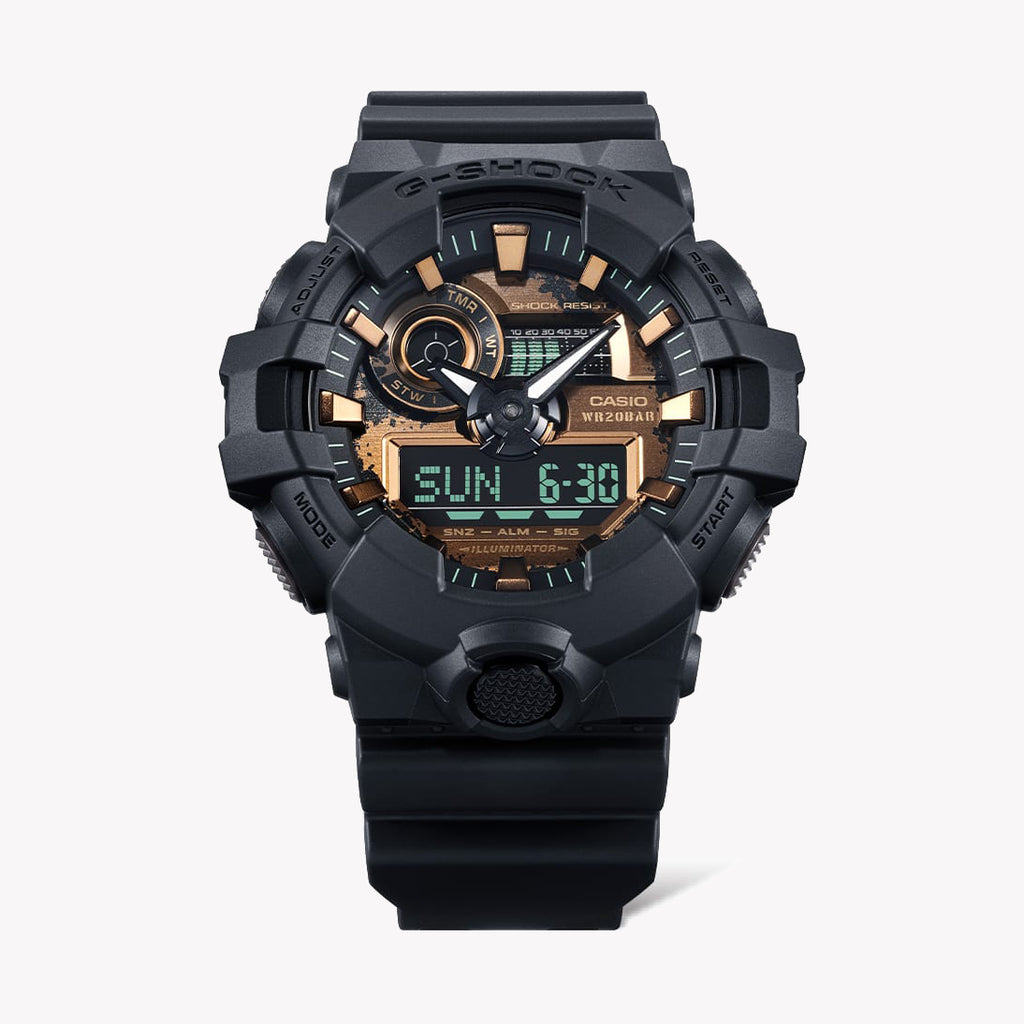 CASIO G-SHOCK GA-700RC-1ADR - RUGGED BLACK SPORT MEN'S WATCH WITH LED ILLUMINATOR