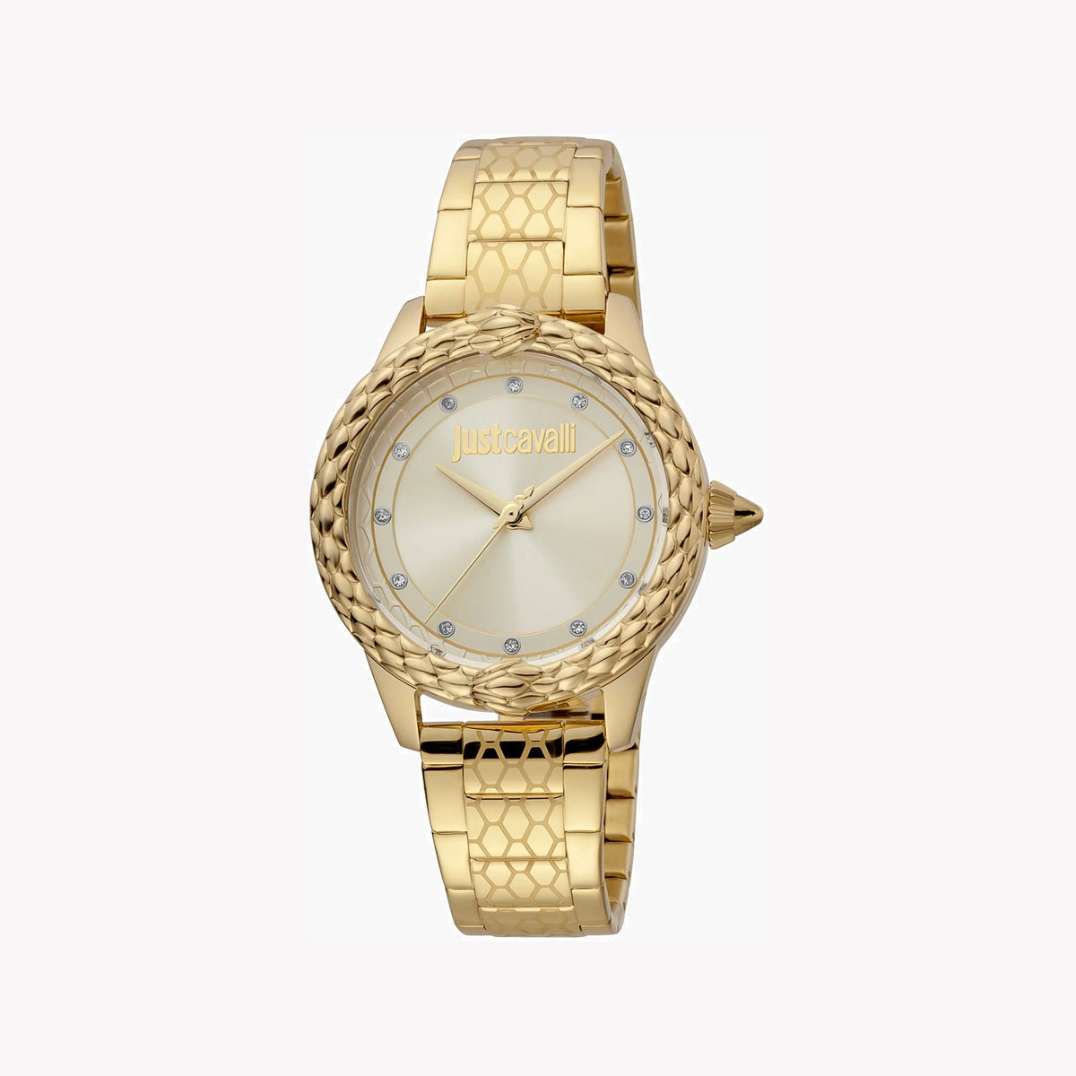 JUST CAVALLI Women's Watch with Gold Stainless Steel Case and Gold Stainless Steel Band