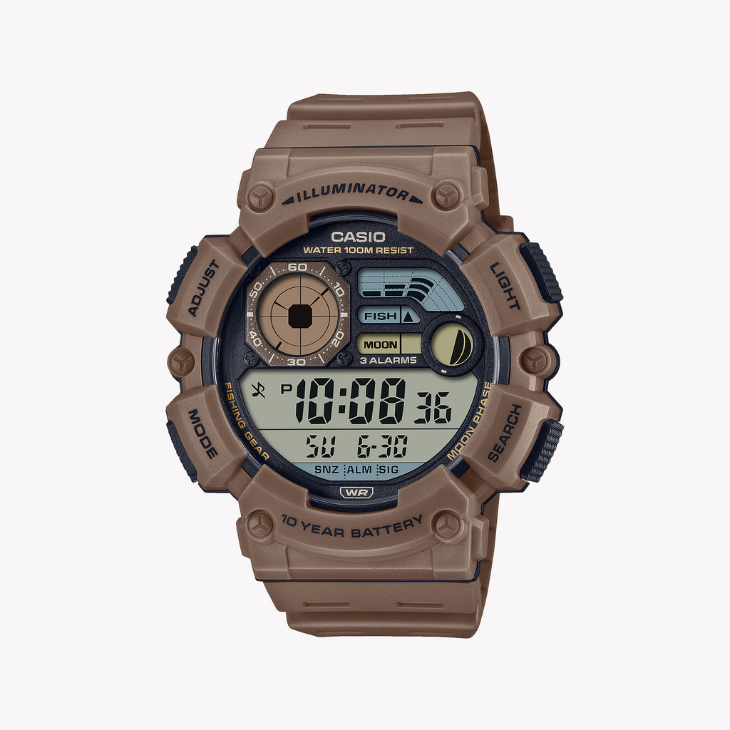 CASIO WS-1500H-5AVDF ADVENTURE READY - RUGGED MEN'S WATCH WITH BROWN RESIN BAND AND MULTIFUNCTIONAL CAPABILITIES