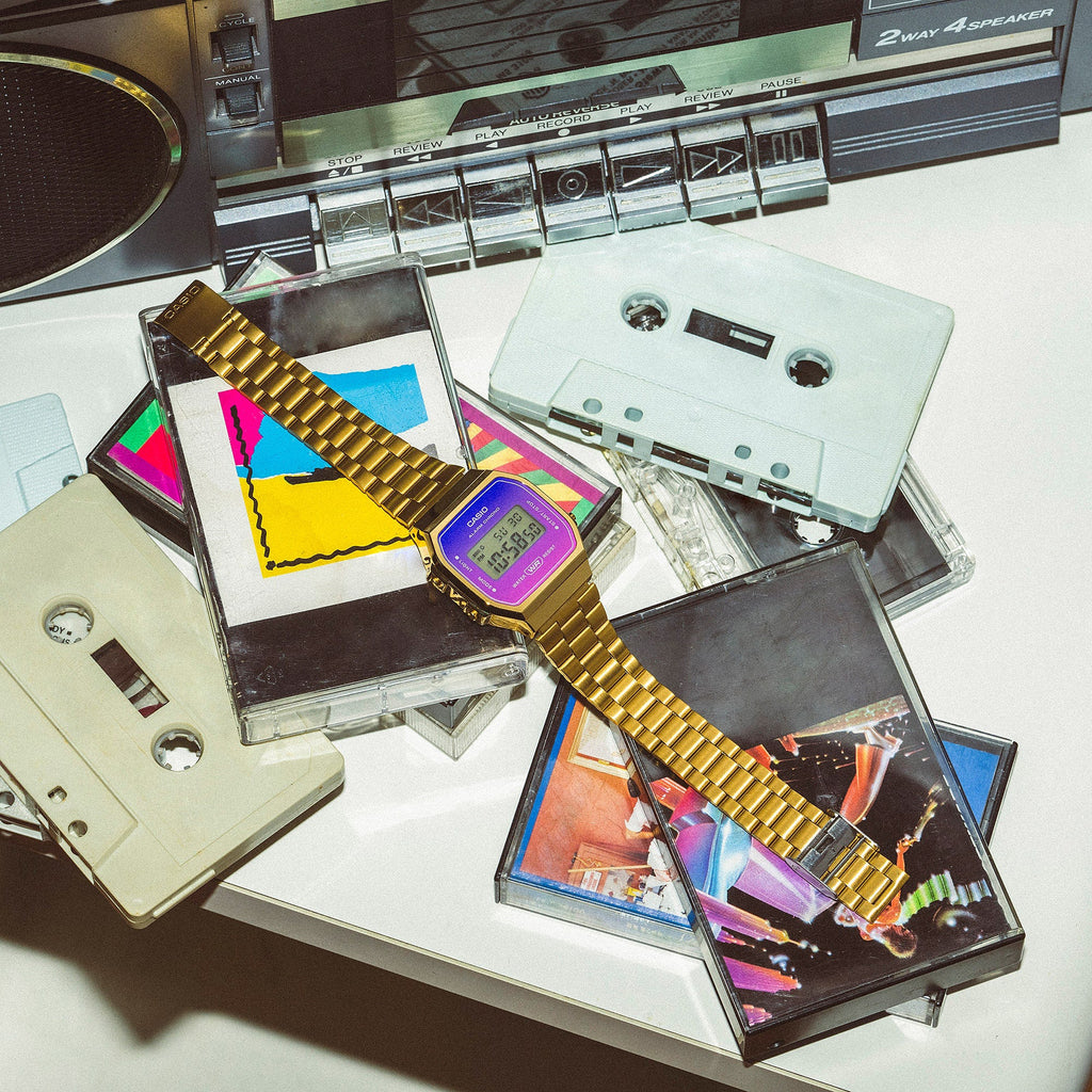 CASIO A168WERG-2ADF - SPORTY ELEGANCE WITH GOLD ACCENTS & DIGITAL DISPLAY