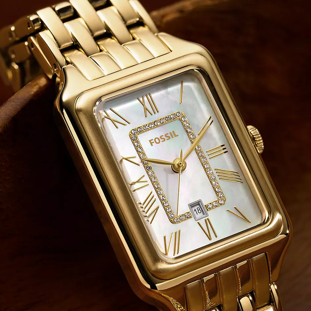 Raquel Three-Hand Date Gold-Tone Stainless Steel Watch ES5304