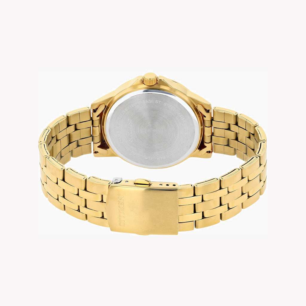 CITIZEN DZ5002-52E - BOLDLY ELEGANT MENS WATCH WITH GOLD STAINLESS STEEL & BLACK DIAL