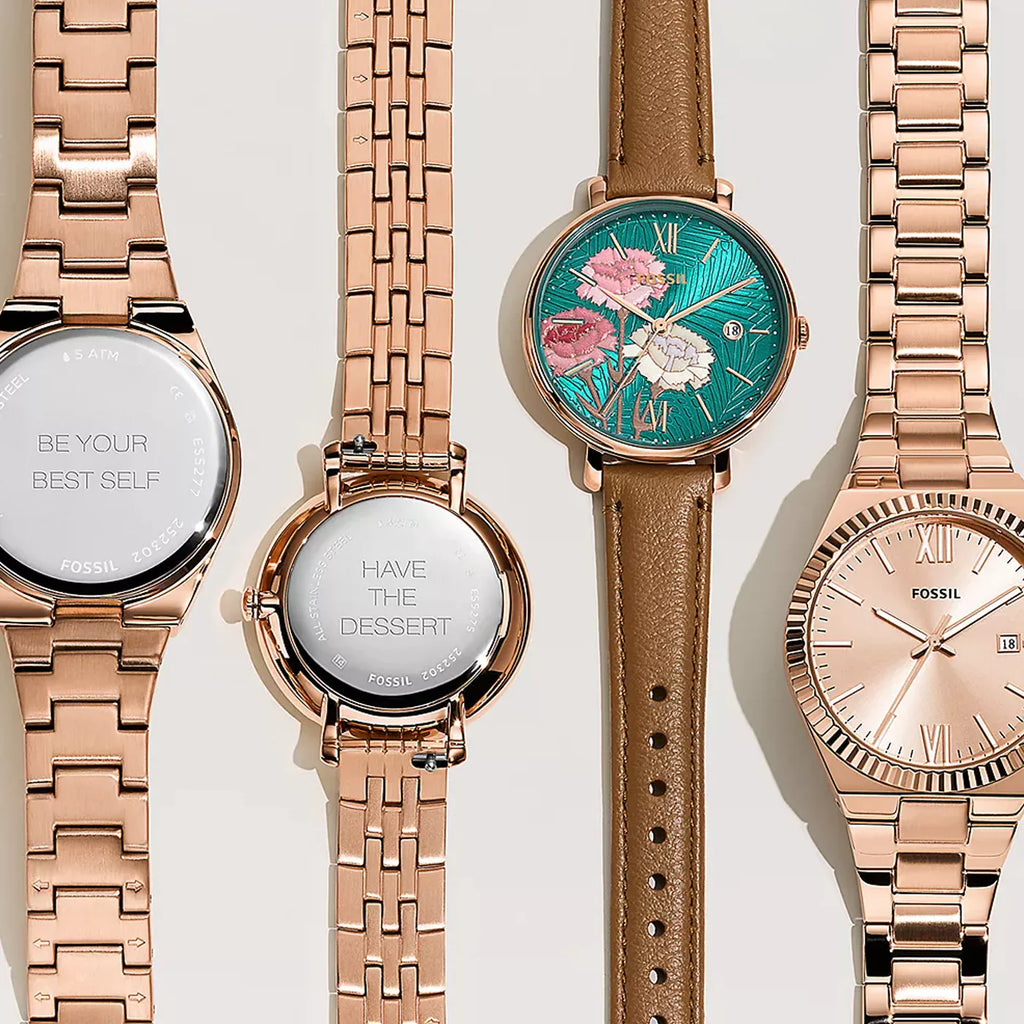 Scarlette Three-Hand Date Rose Gold-Tone Stainless Steel Watch ES5258