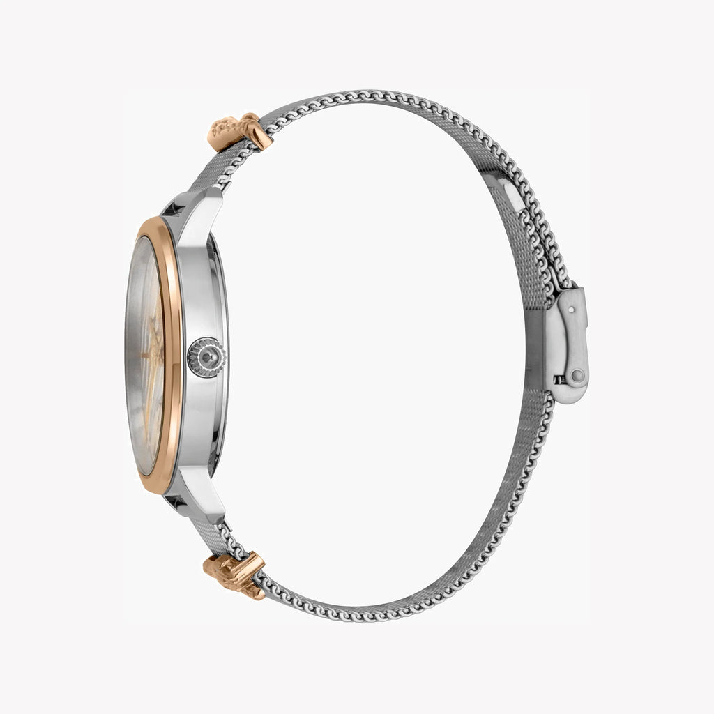 JUST CAVALLI Women's Watch with Silver Stainless Steel Case and Silver Stainless Steel Band