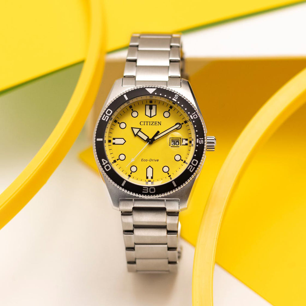 CITIZEN AW1760-81Z - DYNAMIC YELLOW DIAL MEN'S WATCH WITH STAINLESS STEEL BRACELET