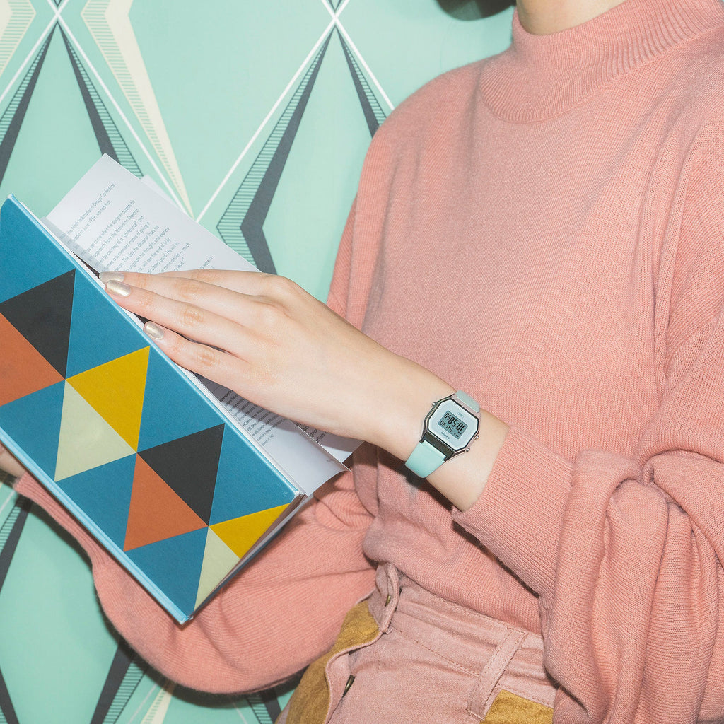 CASIO LA680WEL-3DF - SPORTY ELEGANCE WOMEN'S WATCH WITH BLUE LEATHER BAND & SILVER CASE