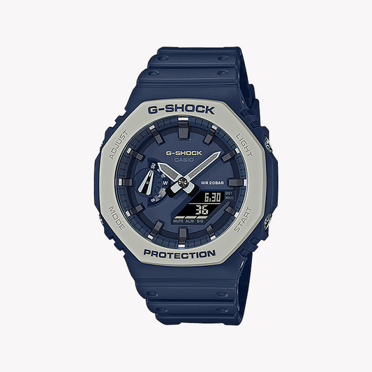 CASIO G-SHOCK GA-2110ET-2ADR - BOLD BLUE OCTAGON MEN'S WATCH with Resin Band and Digital Dial