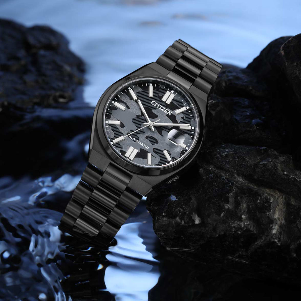 CITIZEN NJ0155-87E ELITE AUTOMATIC - BLACK STAINLESS STEEL MEN'S WATCH WITH 5 ATM WATER RESISTANCE