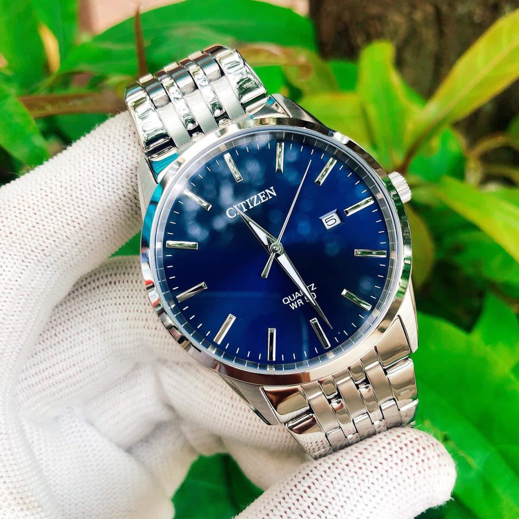 CITIZEN BI5000-87L MODERN CLASSIC - ELEGANT MEN'S WATCH with Silver Stainless Steel Band & Striking Blue Dial