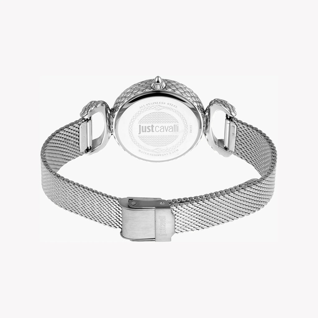 JUST CAVALLI Women's Watch with Silver Stainless Steel Case and Silver Stainless Steel Band