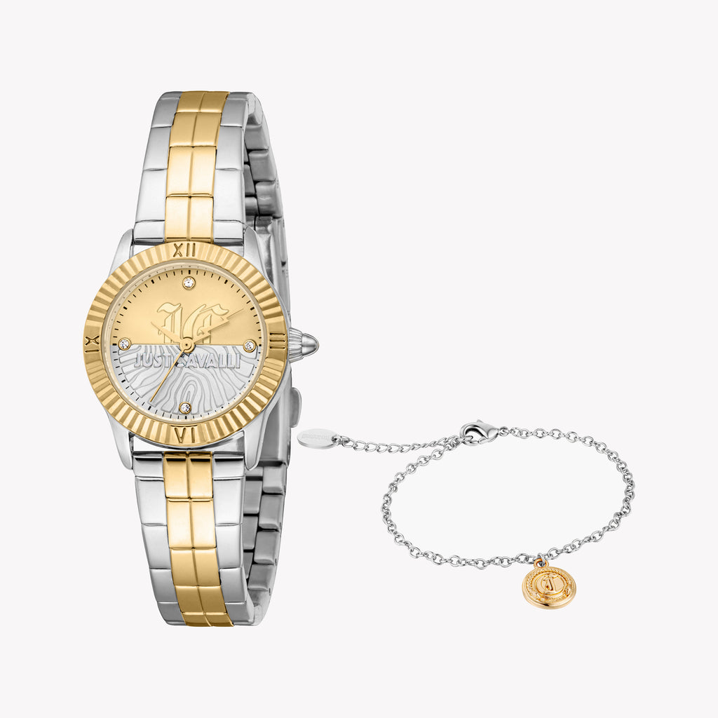 JUST CAVALLI JC1L328M0075 - BOLD TWO-TONE WOMEN'S WATCH FOR EVERYDAY GLAMOUR & STYLE