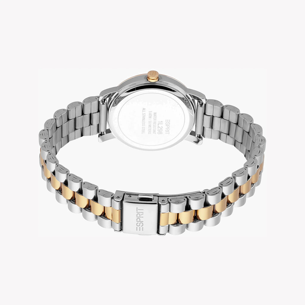 ESPRIT Women's Watch with Silver Stainless Steel Case and Silver & Gold Stainless Steel Band