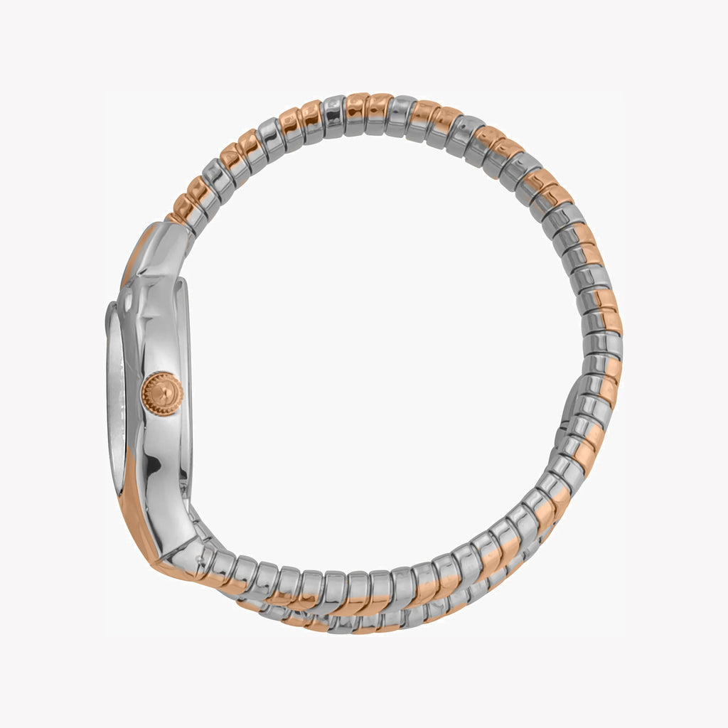 JUST CAVALLI Women's Watch with Silver Stainless Steel Case and Silver & Rose Gold Stainless Steel Band