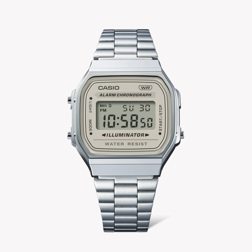 CASIO A168WA-8AYDF SPORTY ELEGANCE - TIMELESS DIGITAL CLASSIC WITH STAINLESS STEEL BAND