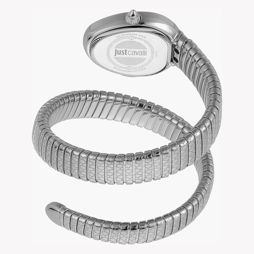 JUST CAVALLI Women's Watch with Silver Stainless Steel Case and Silver Stainless Steel Band