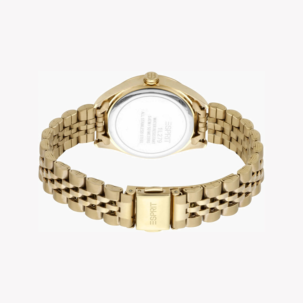 ESPRIT Women's Watch with Gold Stainless Steel Case and Gold Stainless Steel Band