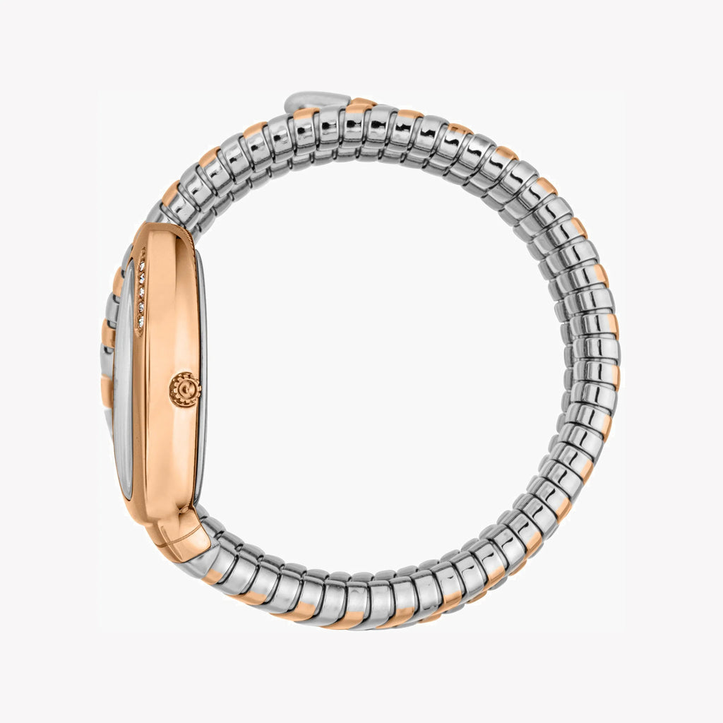 JUST CAVALLI Women's Watch with Rose Gold Stainless Steel Case and Silver & Rose Gold Stainless Steel Band