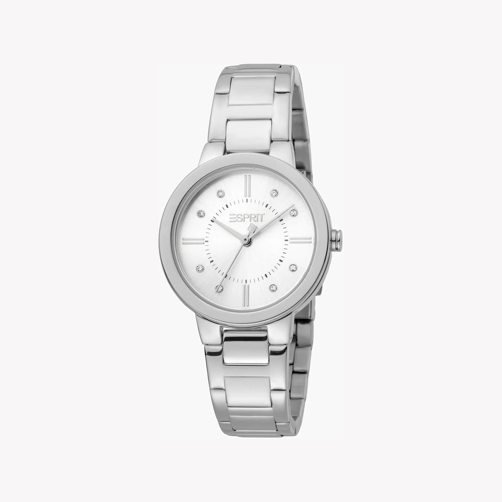 ESPRIT Women's Watch with Silver Stainless Steel Case and Silver Stainless Steel Band