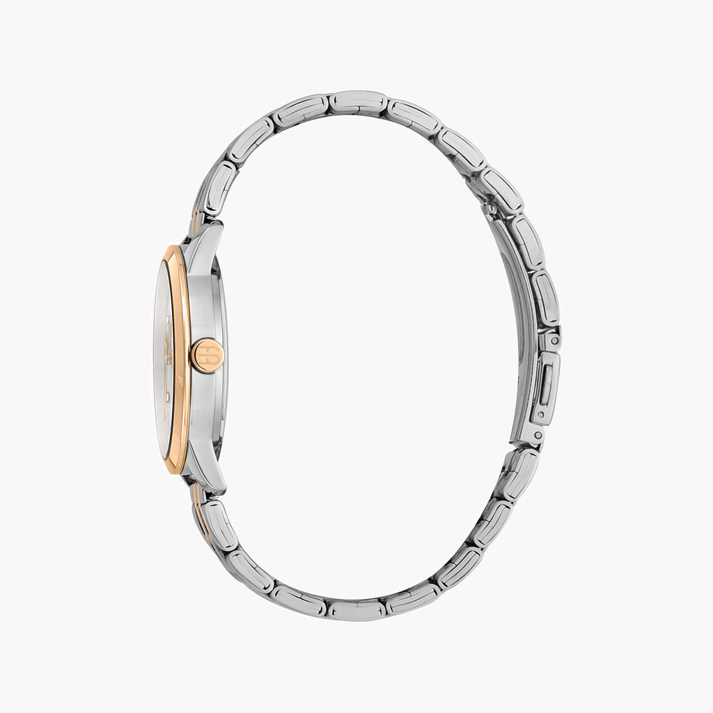 ESPRIT Women's Watch with Silver Stainless Steel Case and Silver & Rose Gold Stainless Steel Band