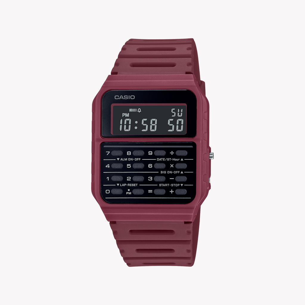 CASIO CA-53WF-4BDF SPORTY VIBRANCE - MEN'S DIGITAL WATCH WITH RED RESIN BAND & MULTIFUNCTIONAL CAPABILITIES