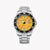 CITIZEN NJ0170-83Z - ELEGANT AUTOMATIC TIMEPIECE WITH STRIKING YELLOW DIAL & SILVER STAINLESS STEEL BAND