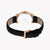 ESPRIT Women's Watch with Rose Gold Stainless Steel Case and Black Leather Band