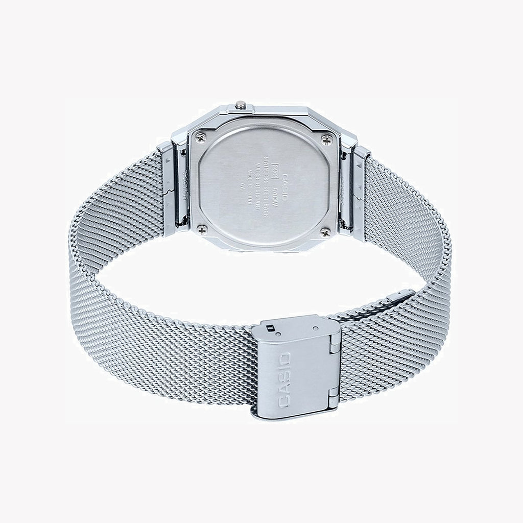 CASIO A700WM-7ADF ELEGANT TIMEKEEPER - MODERN SILVER STYLE Unisex Watch with sleek resin case and versatile features