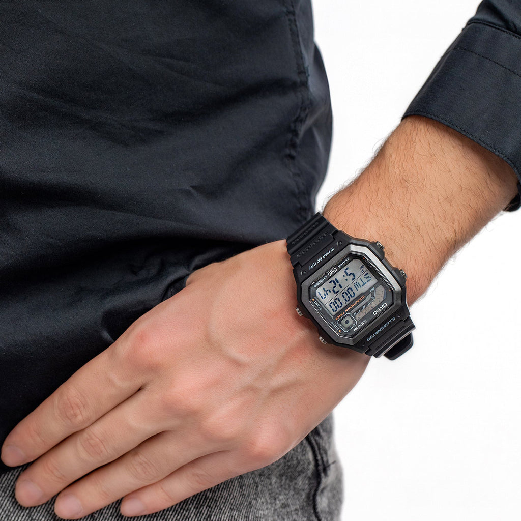 CASIO WS-1600H-1AVDF ADVENTURE READY - MEN'S SPORTY DIGITAL WATCH WITH BLACK RESIN BAND