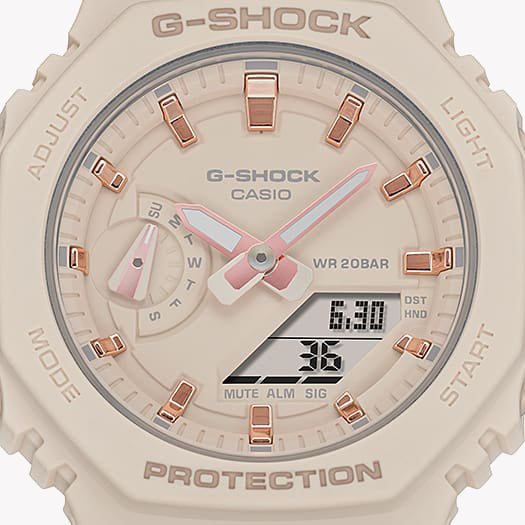 CASIO G-SHOCK GMA-S2100-4ADR PINK ELEGANCE - SPORTY CHARM UNISEX WATCH with vibrant pink resin band and chic octagonal bezel