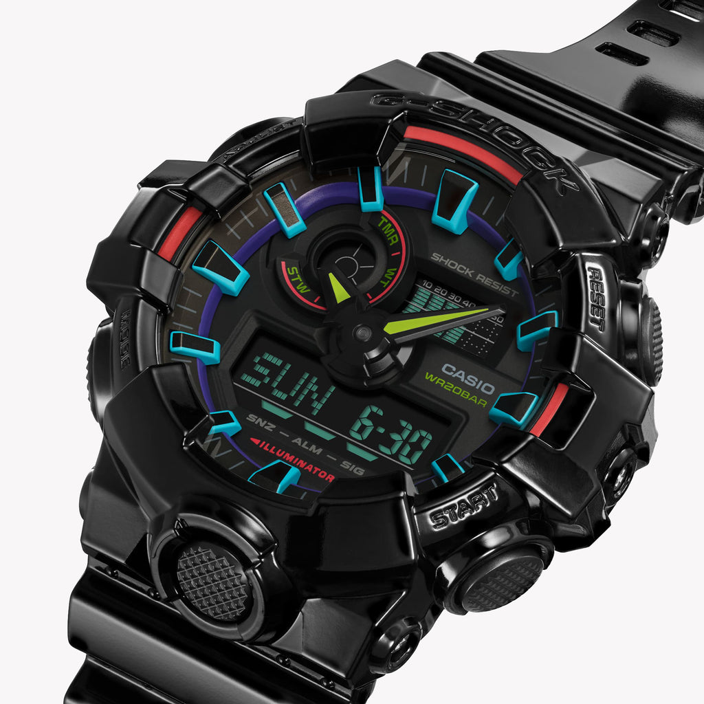CASIO G-SHOCK GA-700RGB-1ADR BOLD ADVENTURE - MEN'S STRIKING STYLE & RESILIENT FUNCTIONALITY