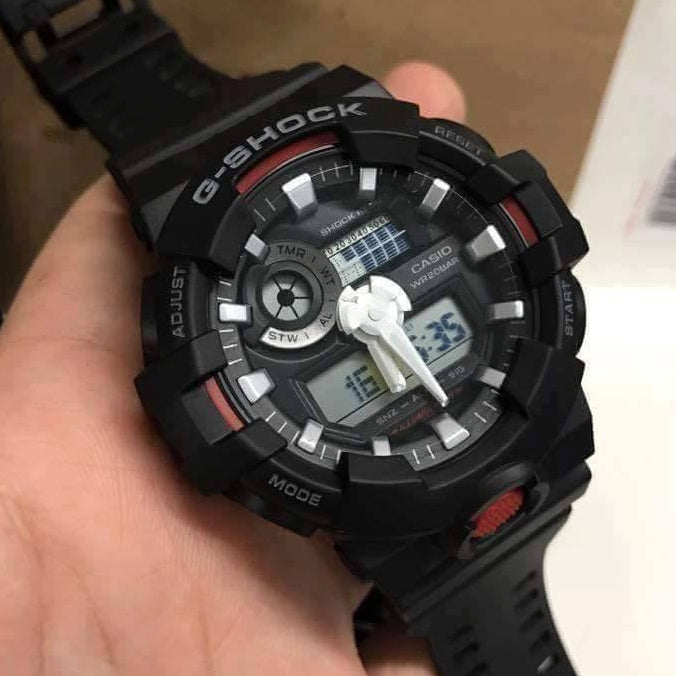 CASIO G-SHOCK GA-700-1A - BOLD ADVENTURER UNISEX WATCH with black resin band and striking digital display