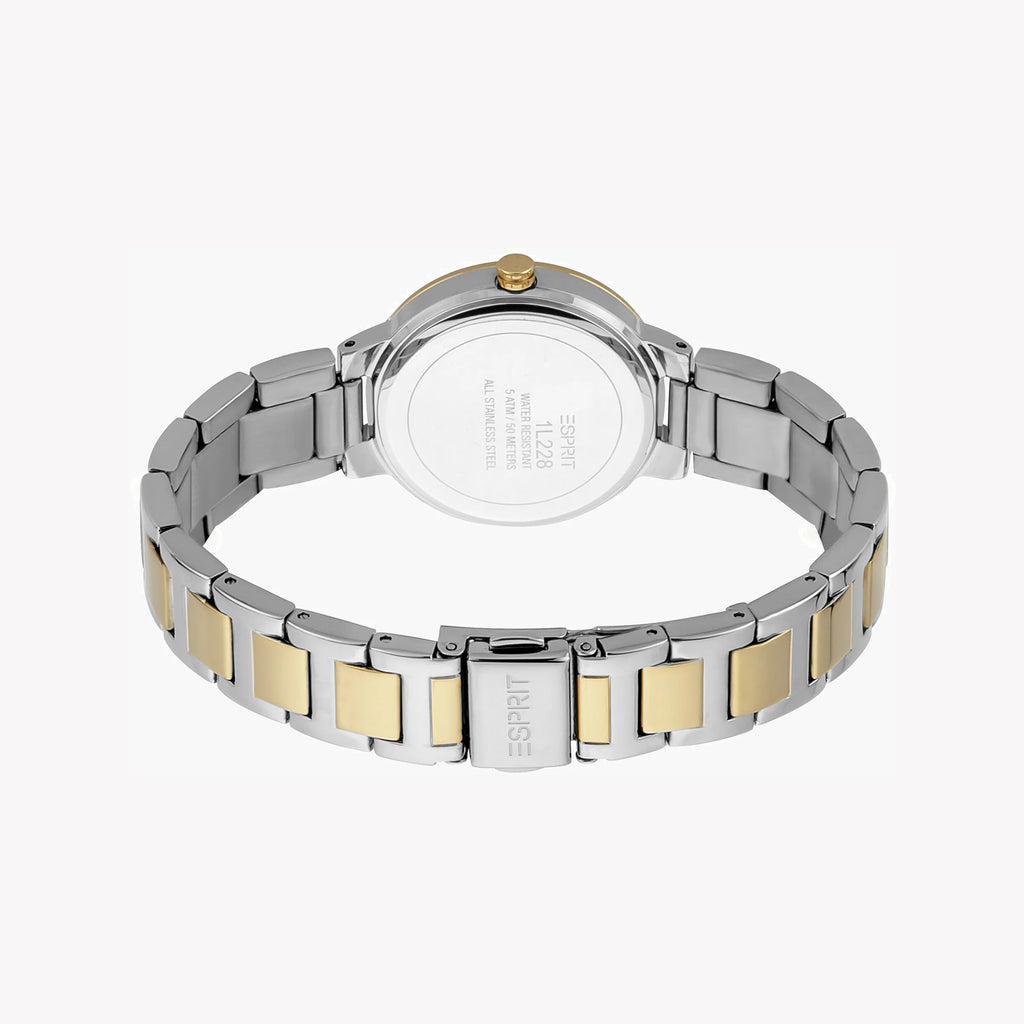 ESPRIT Women's Watch with Silver & Gold Stainless Steel Case and Silver & Gold Stainless Steel Band
