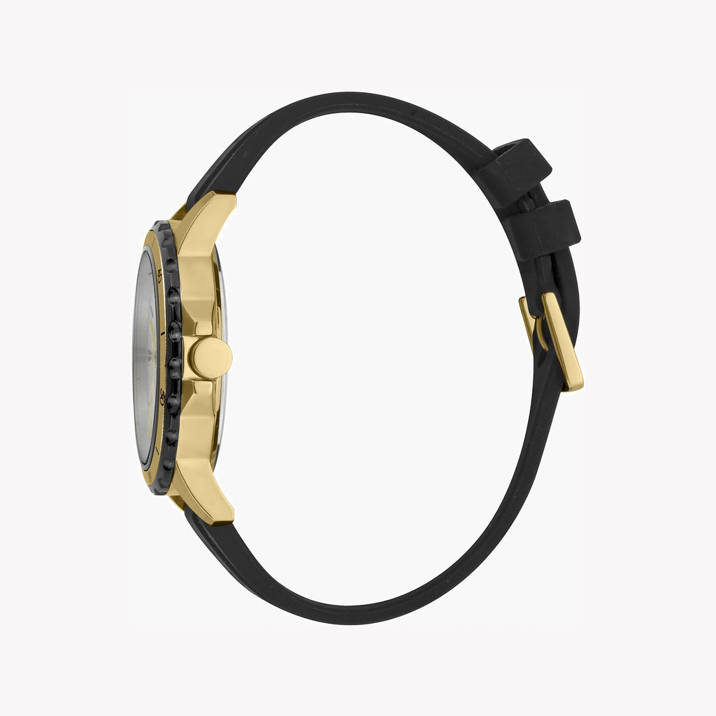 ESPRIT MEN'S WATCH - TIMELESS STYLING WITH BLACK RUBBER BAND & SILVER DIAL