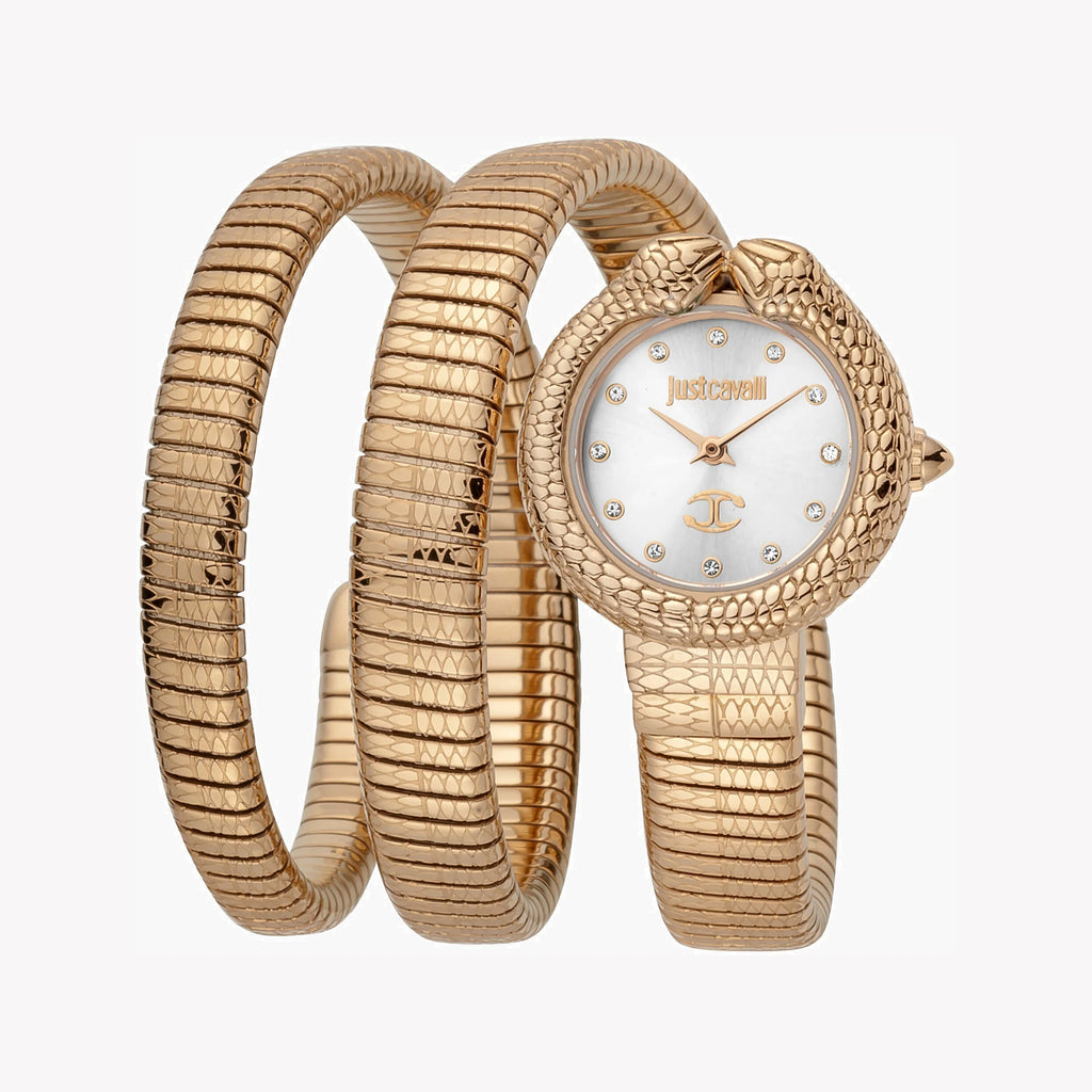 JUST CAVALLI Women's Watch with Rose Gold Stainless Steel Case and Rose Gold Stainless Steel Band