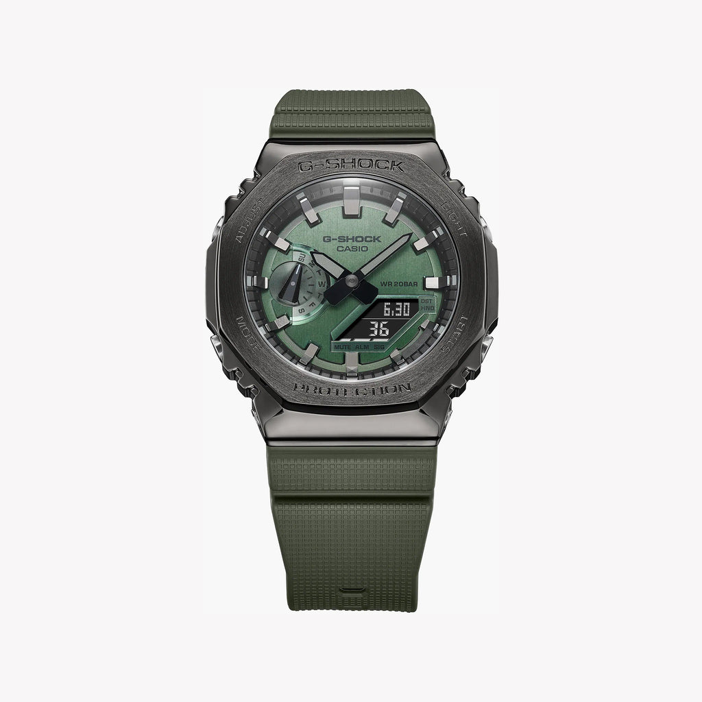 CASIO G-SHOCK GM-2100B-3ADR OAK - TOUGH LUXE MEN'S WATCH WITH GREEN DIAL & SILVER CASE