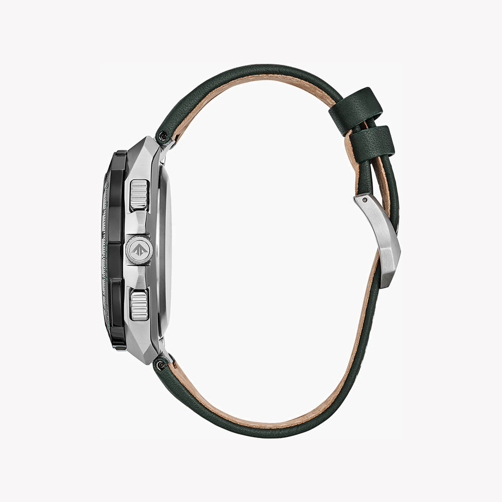 CITIZEN JY8147-01X BOLD PERFORMANCE - ADVENTUROUS STYLE MEN’S WATCH with Green Leather Band
