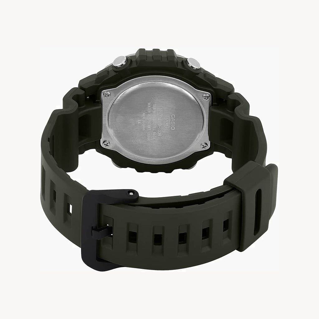 CASIO MWD-110H-3AVDF - ADVENTURE-READY MEN'S WATCH IN VIBRANT GREEN RESIN, DIGITAL DIAL & 100M WATER RESISTANCE