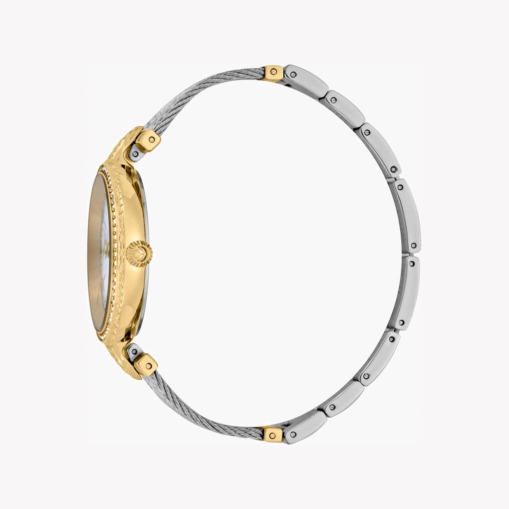 JUST CAVALLI Women's Watch with Gold Stainless Steel Case and Silver & Gold Stainless Steel Band