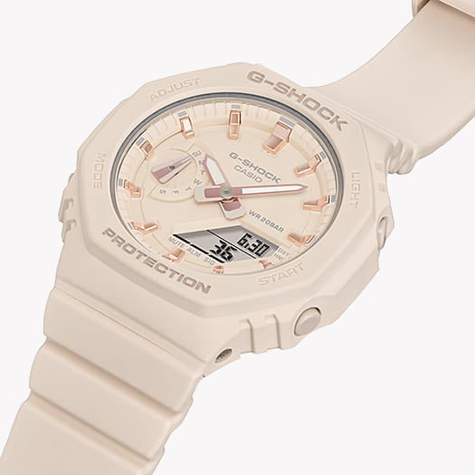 CASIO G-SHOCK GMA-S2100-4ADR PINK ELEGANCE - SPORTY CHARM UNISEX WATCH with vibrant pink resin band and chic octagonal bezel