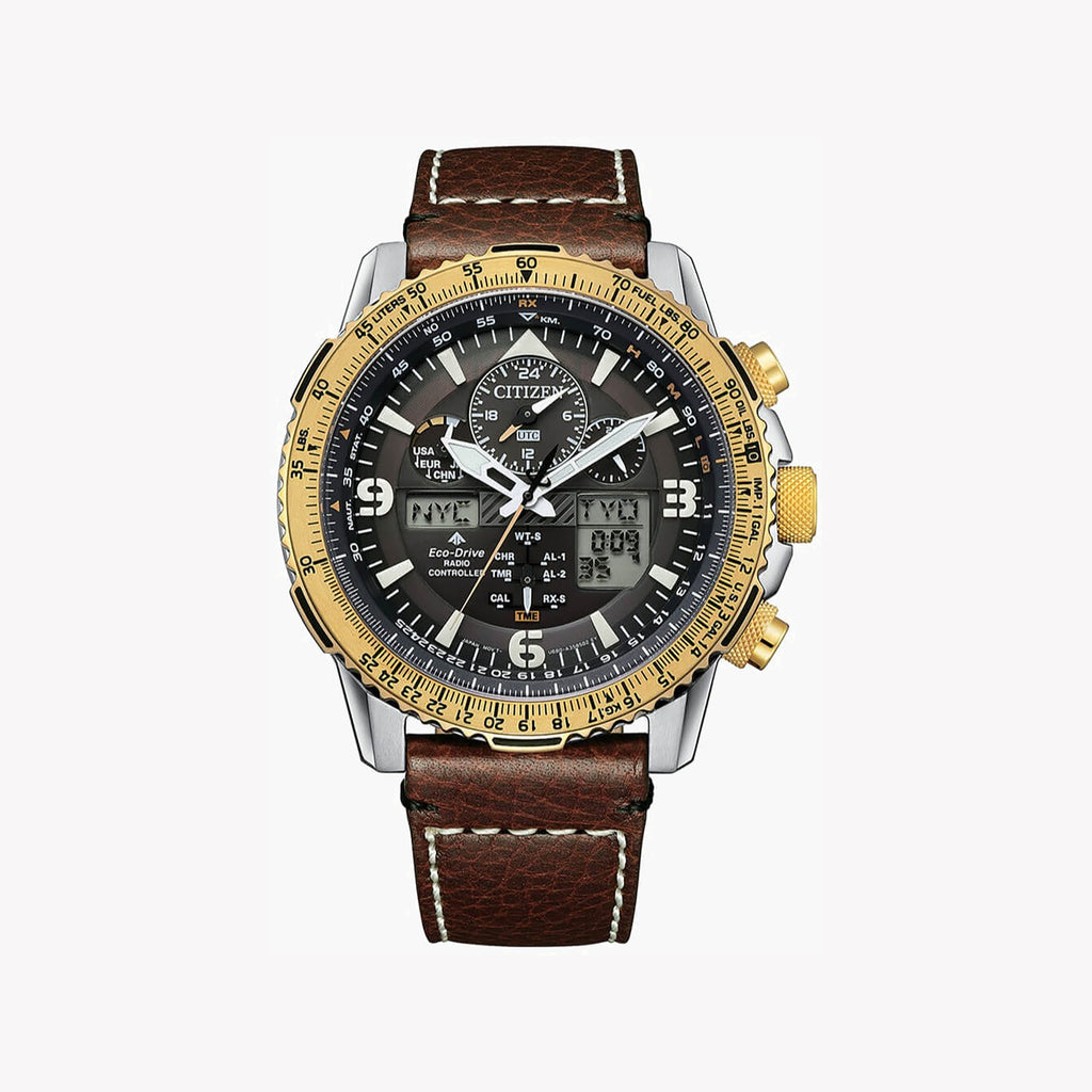 CITIZEN JY8084-17H DYNAMIC VERSATILITY - MEN'S STAINLESS STEEL WATCH WITH CALF LEATHER BAND