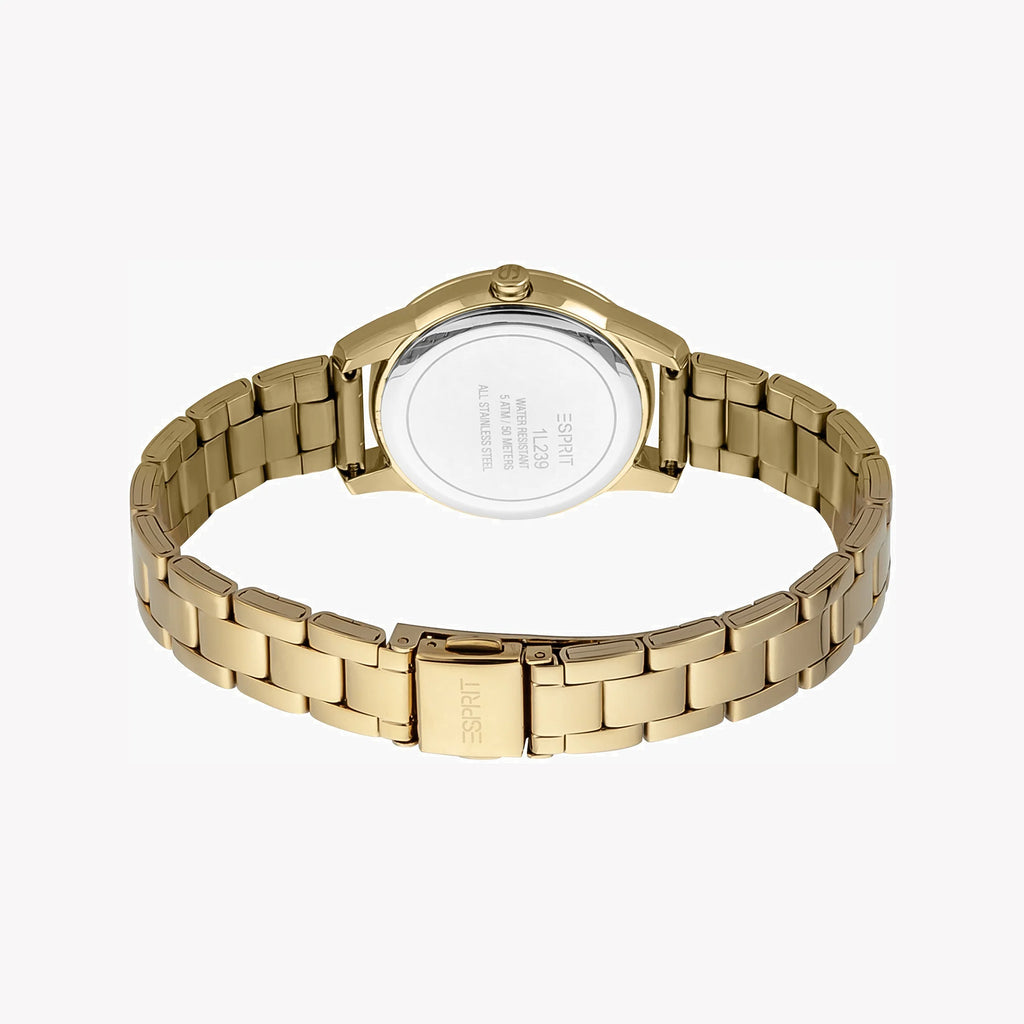ESPRIT Women's Watch with Gold Stainless Steel Case and Gold Stainless Steel Band