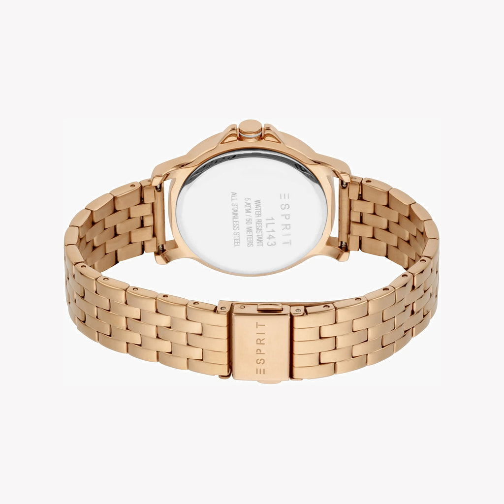 ESPRIT Women's Watch with Rose Gold Stainless Steel Case and Rose Gold Stainless Steel Band