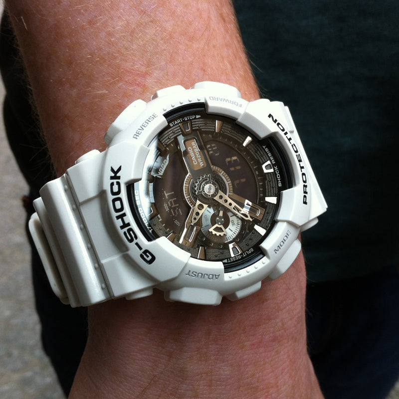 CASIO G-SHOCK GA-110GW-7ADR - WHITE WARRIOR MEN'S WATCH WITH MODERN STYLE & DURABILITY
