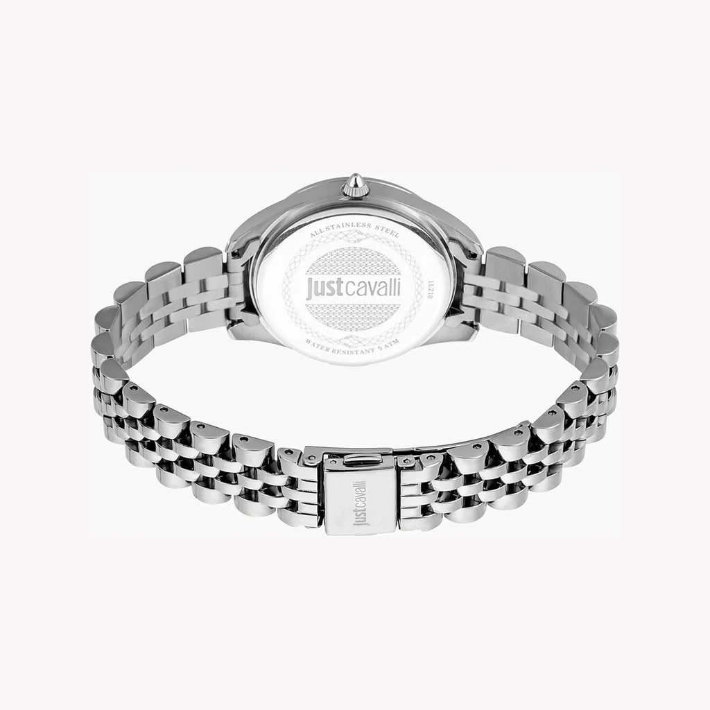 JUST CAVALLI Women's Watch with Silver Stainless Steel Case and Silver Stainless Steel Band